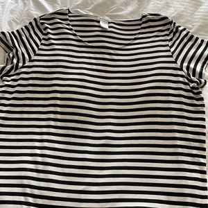 Black & White stripe fringe shirt